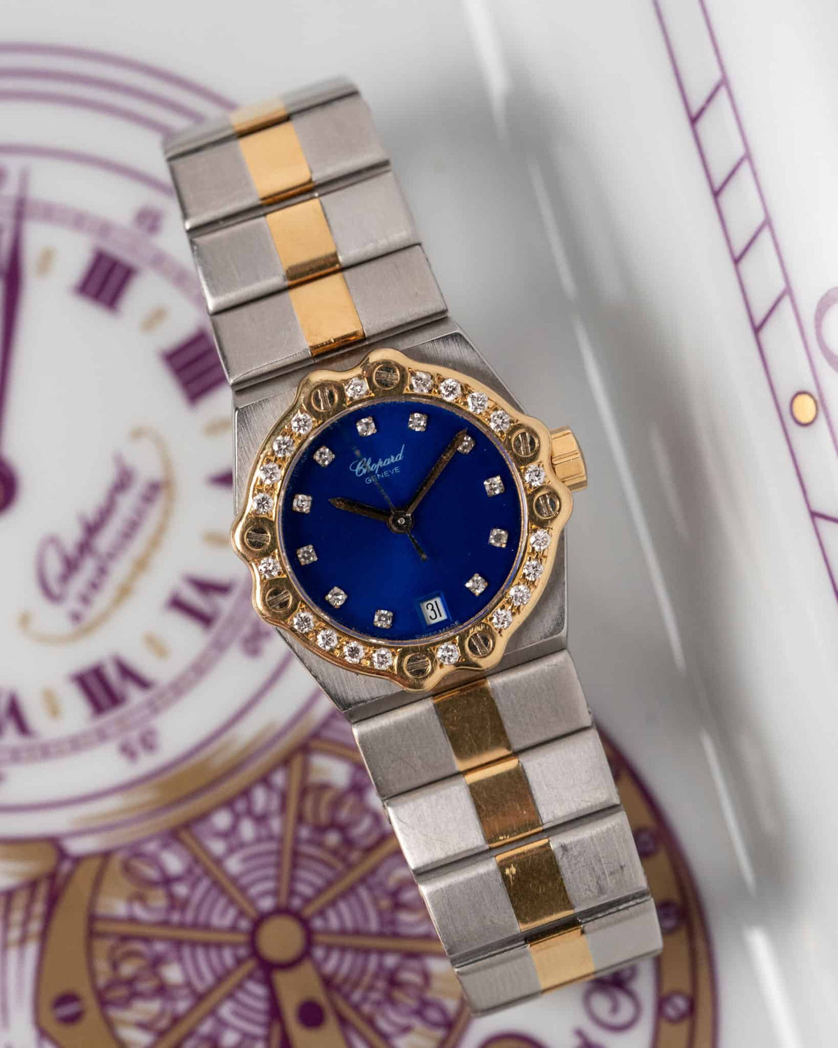 Chopard St. Moritz Ref 8024 - Blue Dial with diamond indices