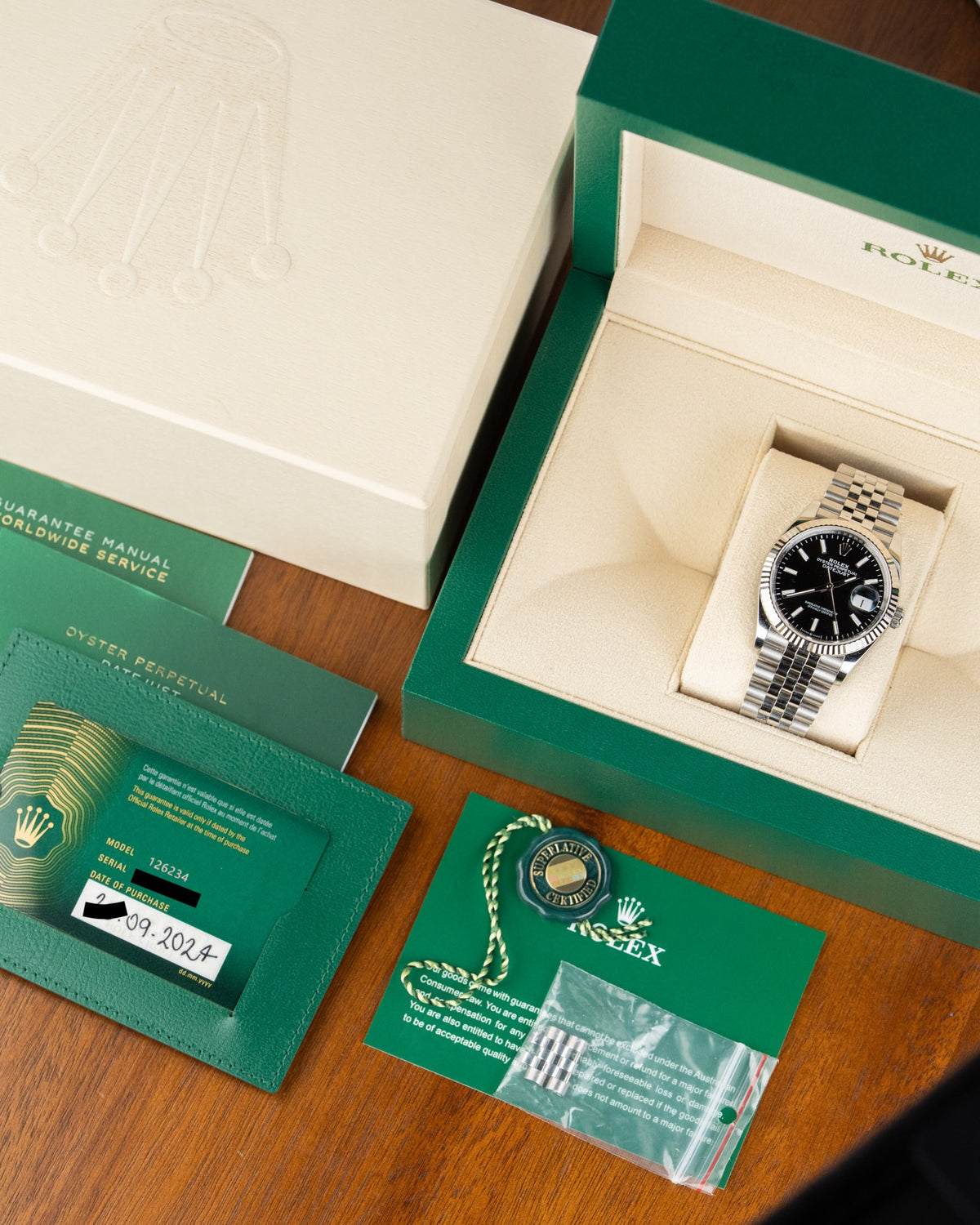 Rolex Datejust 36 126234 Black Fluted Jubilee