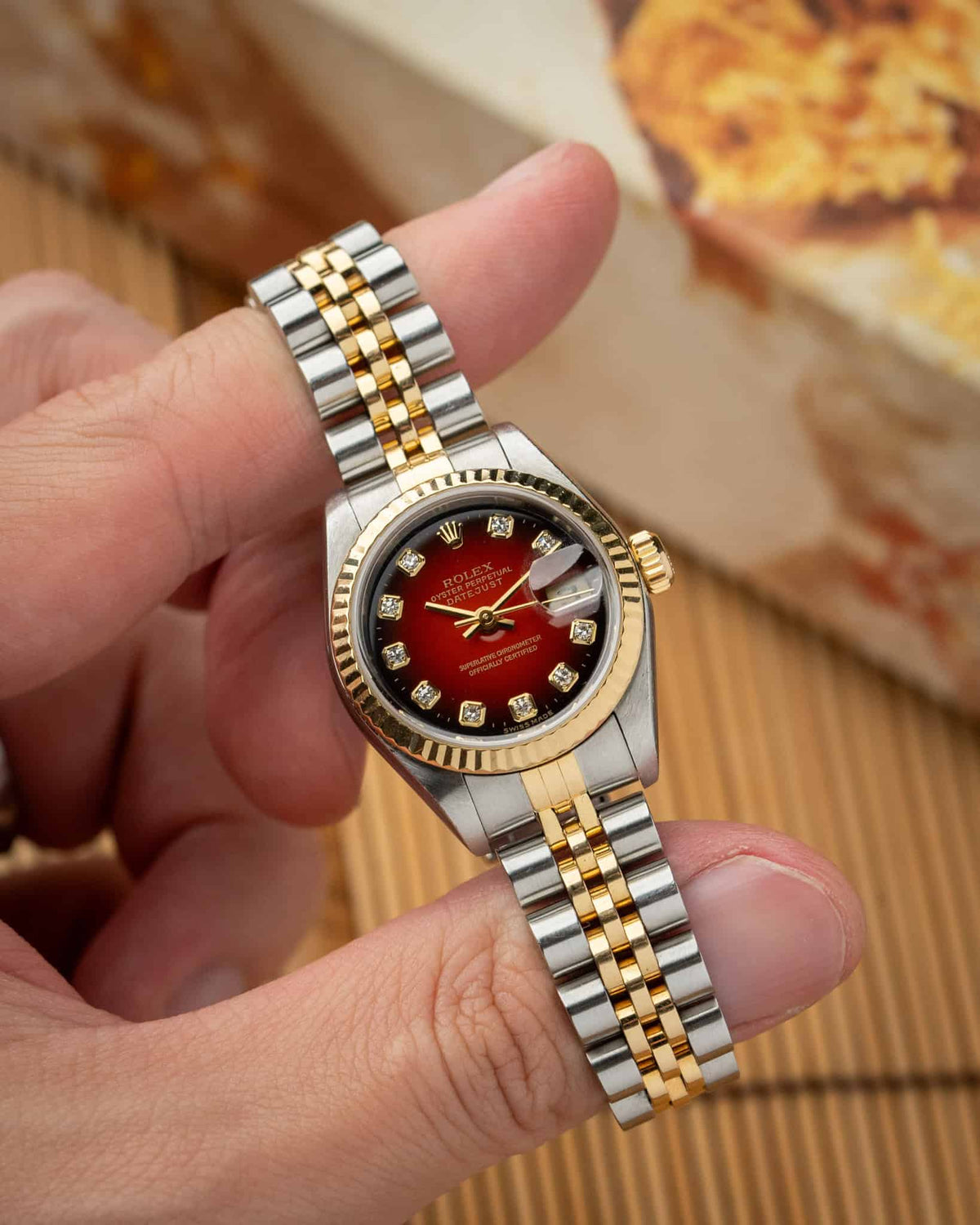 Rolex Datejust 79173 Red Vignette Diamond Dial