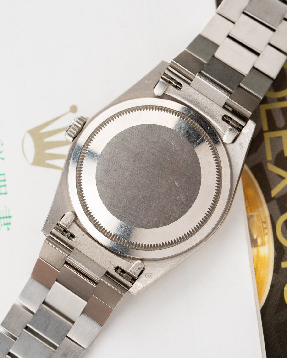 Rolex Day-Date 18239 18k white gold diamond dial Chinese day disc 1991 – photo 3