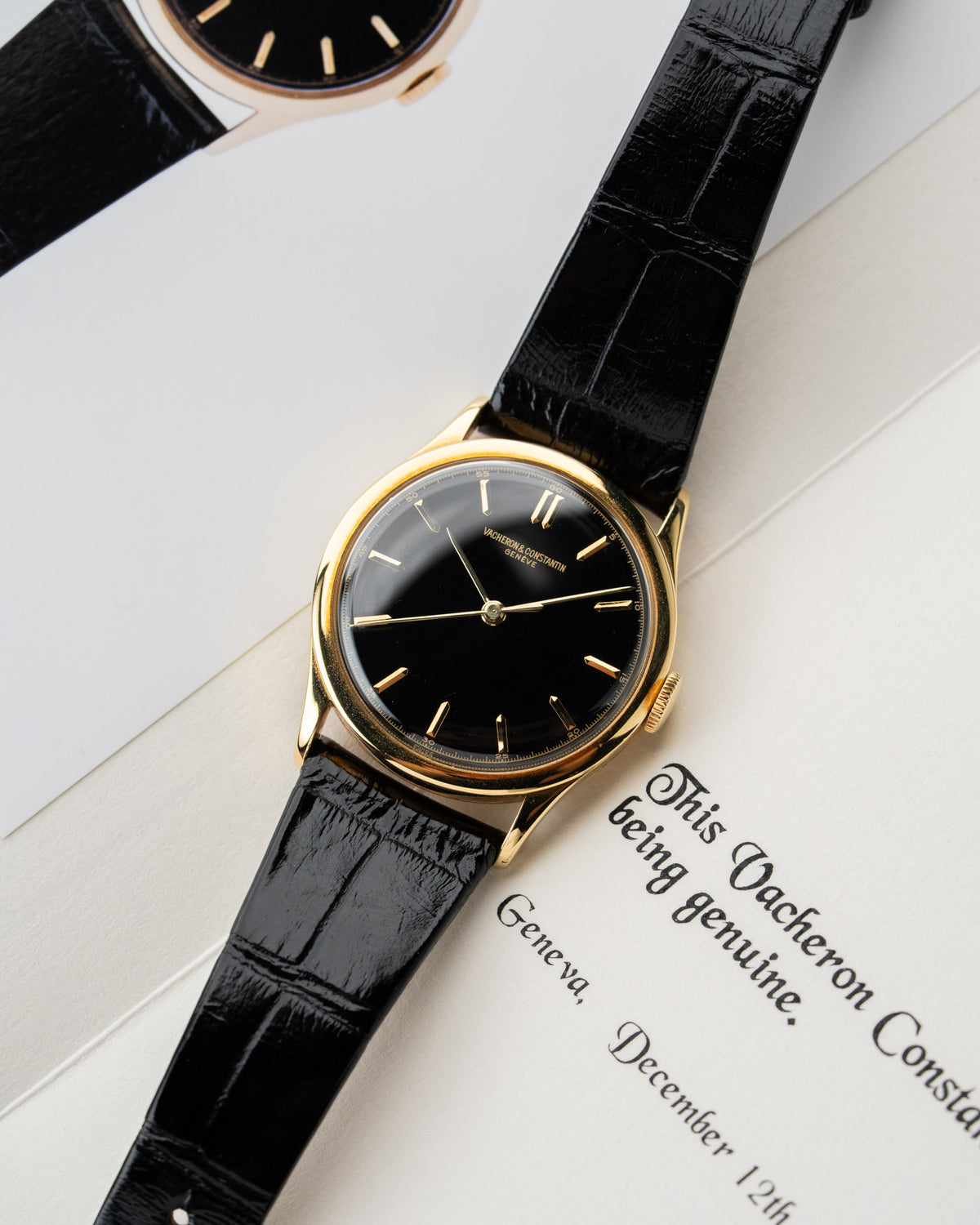 Vacheron Constantin Les Collectionneurs 4217 18k yellow gold black lacquer dial 1949 – photo 10