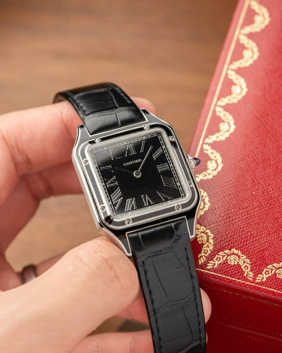 Cartier Santos Dumont Black Lacquer WSSA0046