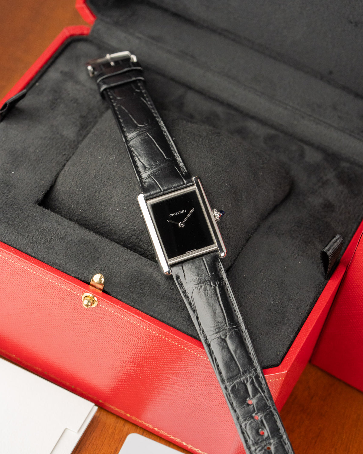Cartier Tank WSTA0072 Black Dial