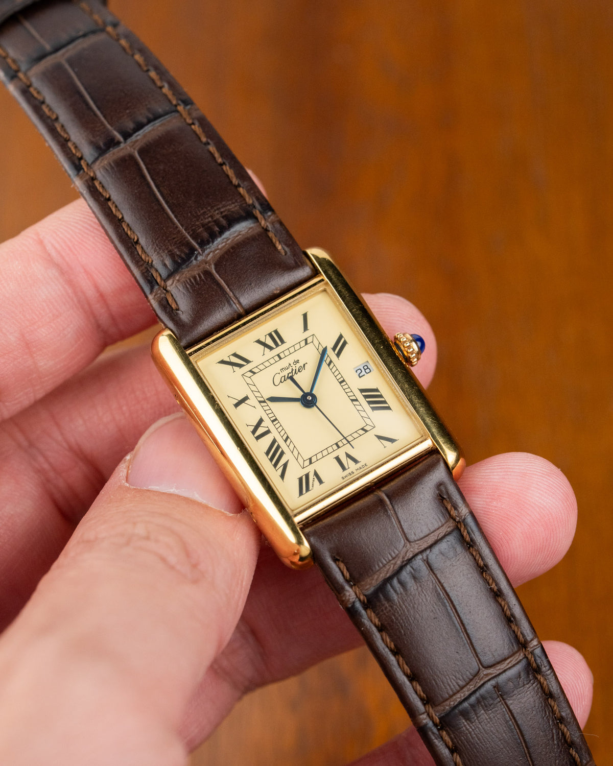 Must de Cartier Tank XL 2413 vermeil champagne dial – photo 2
