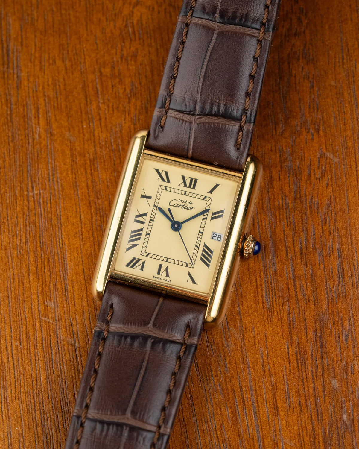 Must de Cartier Tank XL 2413 vermeil champagne dial – photo 1