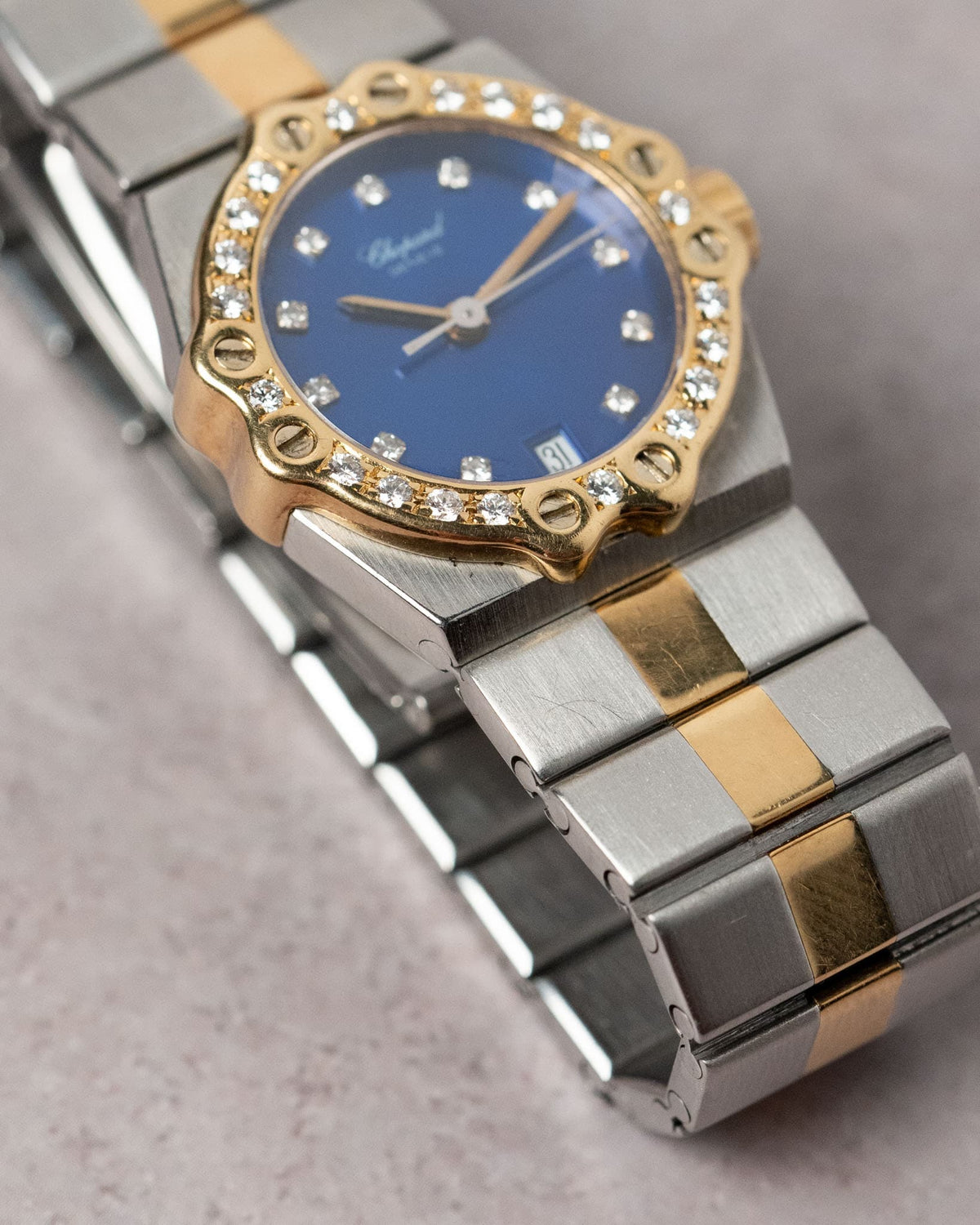 Chopard St. Moritz Ref 8024 - Blue Dial with diamond indices
