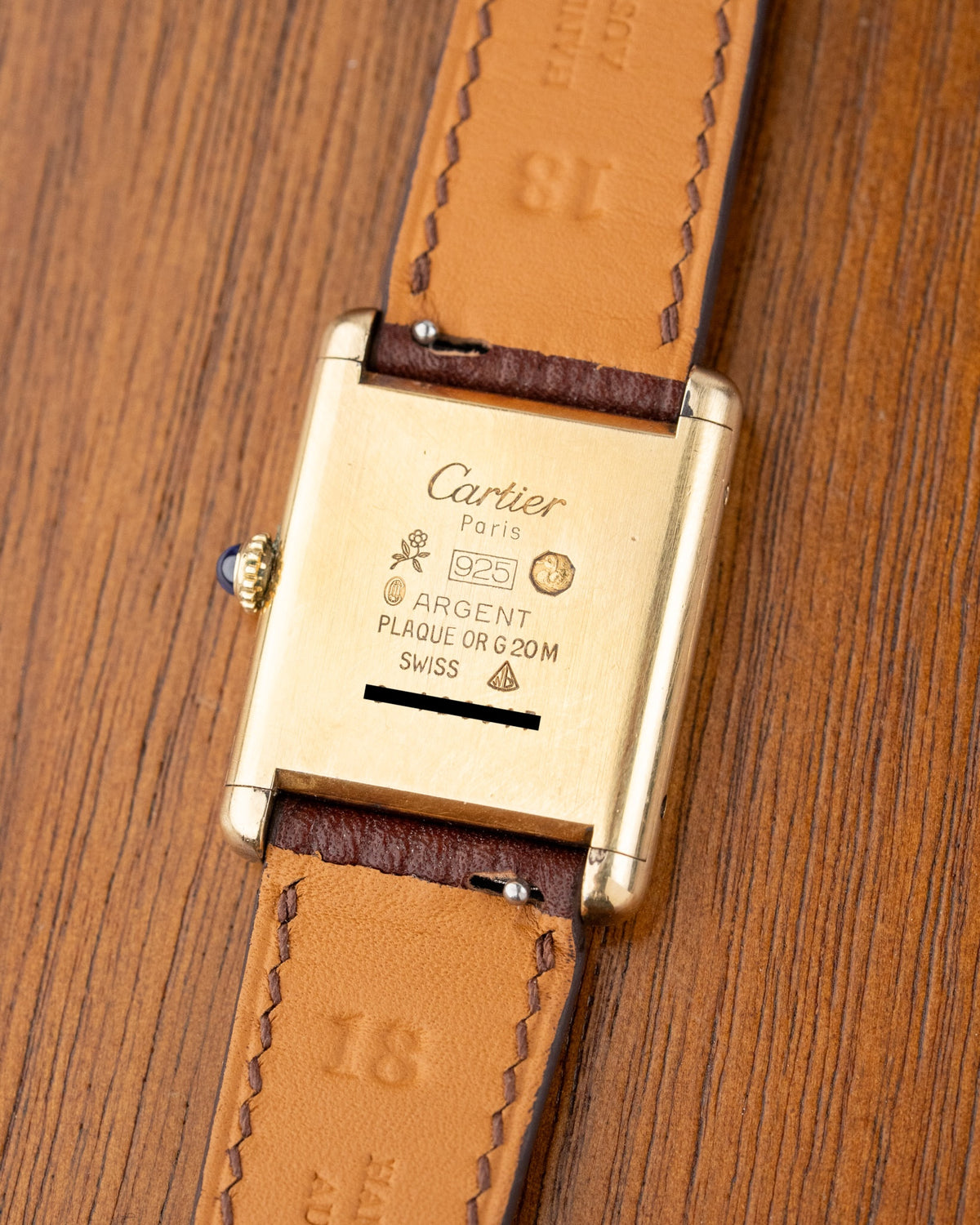 Must de Cartier Tank LM vermeil wood dial watch – photo 5
