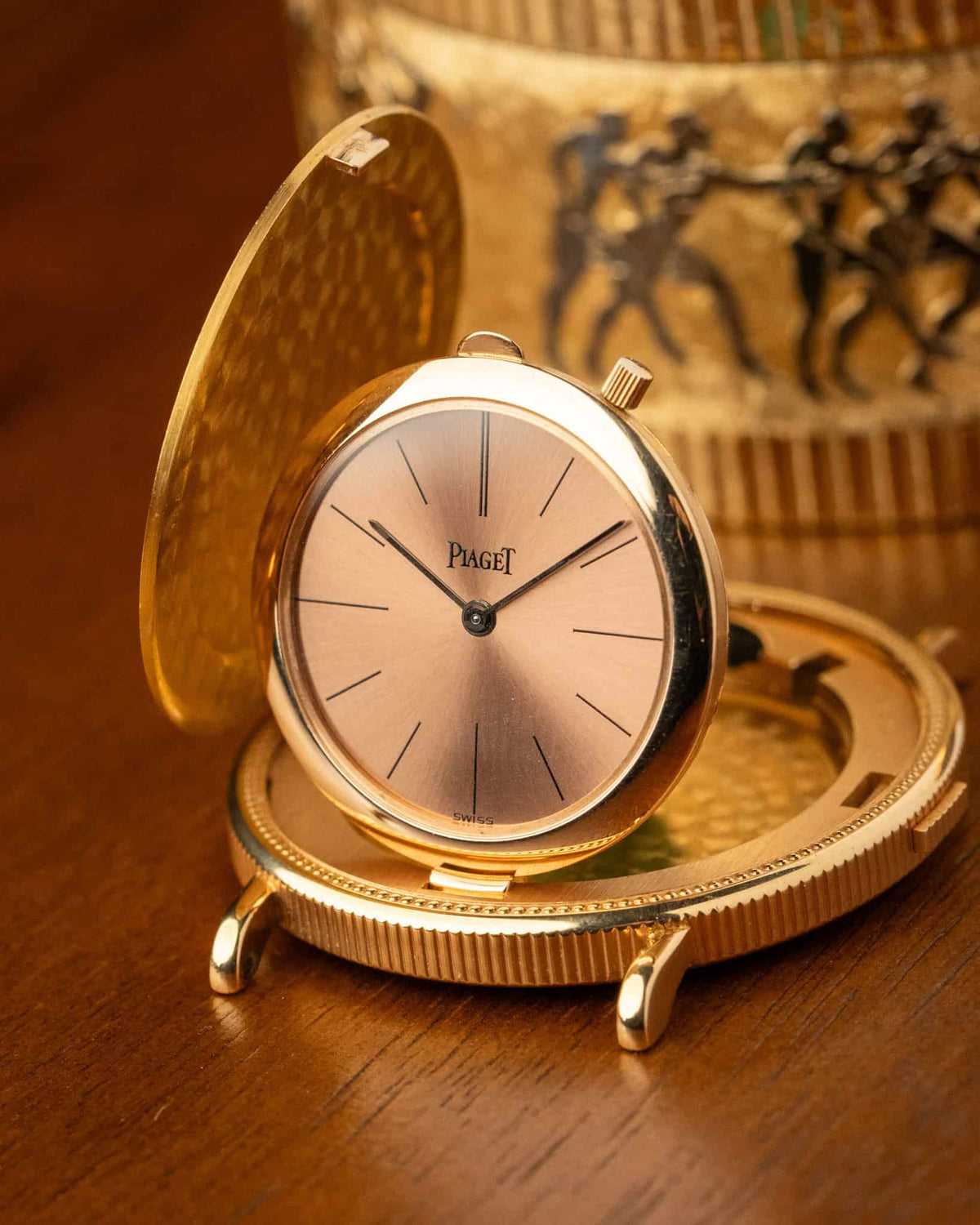 Salmon Dial Piaget $20 US Yellow Gold Watch