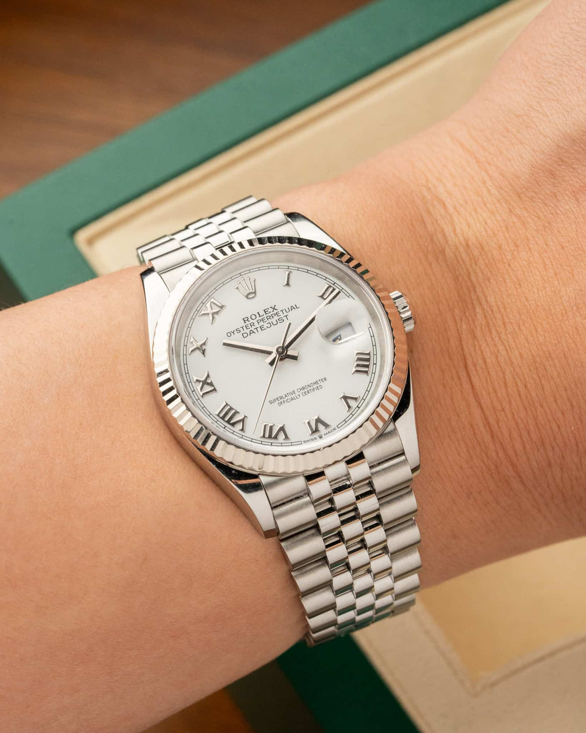 Rolex 126234 Jubilee Roman White Dial Full Set 2019