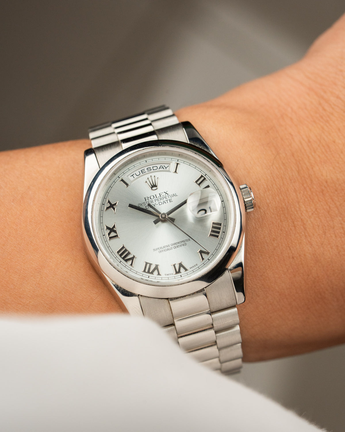 Rolex DD 118206 Platinum Baby Ice blue Dial