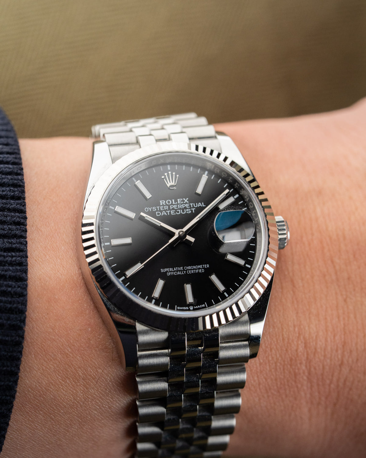 Rolex Datejust 36 126234 Black Fluted Jubilee