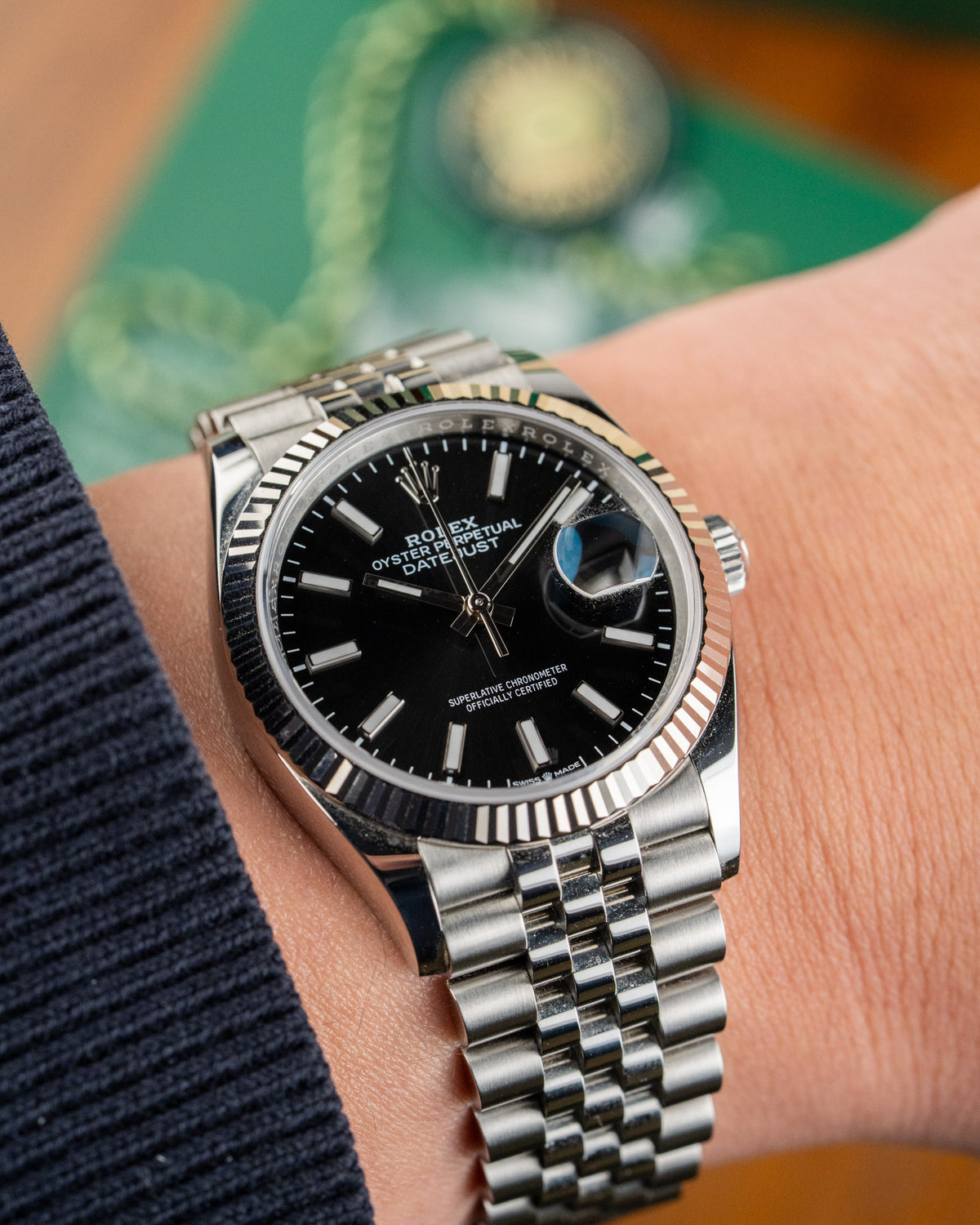 Rolex Datejust 36 126234 Black Fluted Jubilee