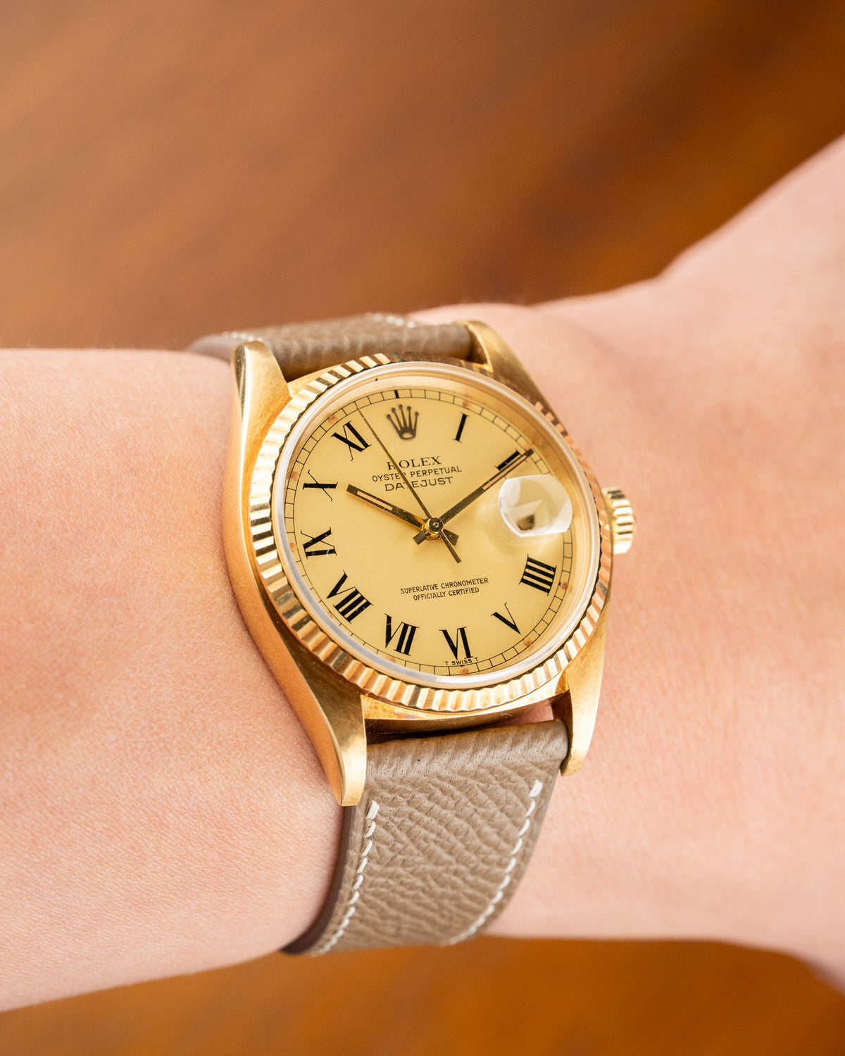 Rolex Datejust 16018 18k yellow gold lemon Buckley dial – photo 2