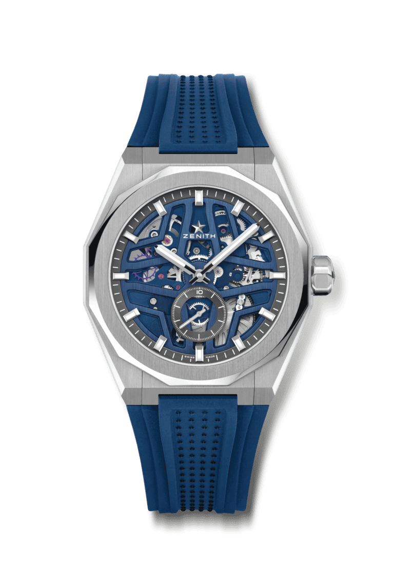DEFY Skyline Skeleton Blue with provided rubber strap