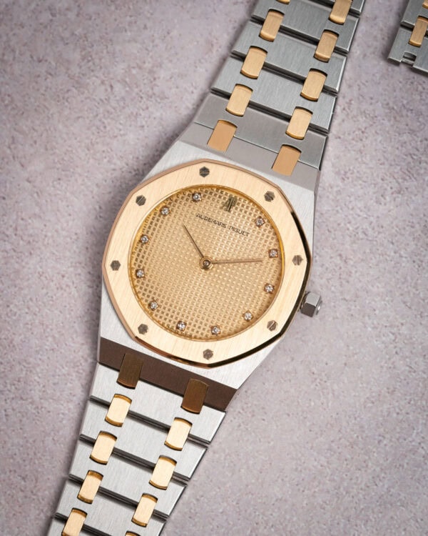 Audemars Piguet Royal Oak 33mm Two-Tone Quartz Flat Lay