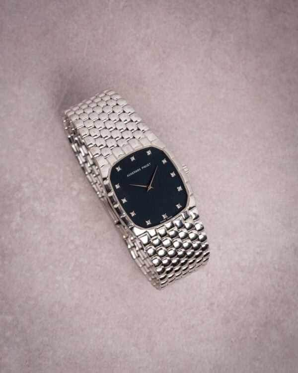 Audemars Piguet Baby Cobra Diamond Indives 18ct White Gold Propped Up