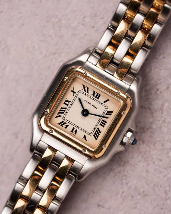 Cartier Panthere SM 112000r Two Row Gold Flat Lay