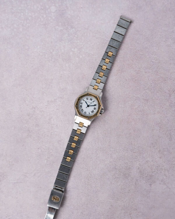 Cartier Santos Octagon Godron Bracelet 0906 Flatlay