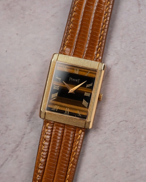 Hobnail Piaget 9151 Tiger Eye Dial flatlay