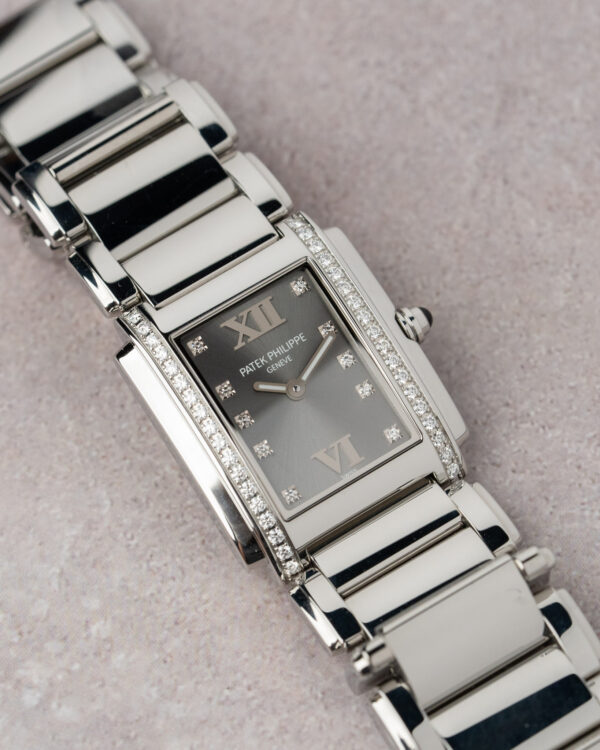 Patek Phillpe 4910 Grey Dial Diamonds Hero