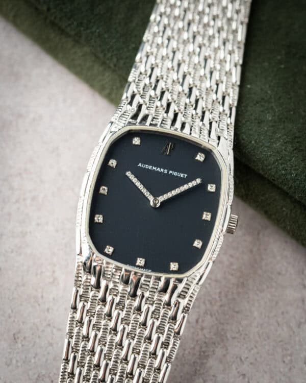 Audemars Piguet Cobra Diamond Indices and hands with Beads of rice bracelet 18ct White Gold