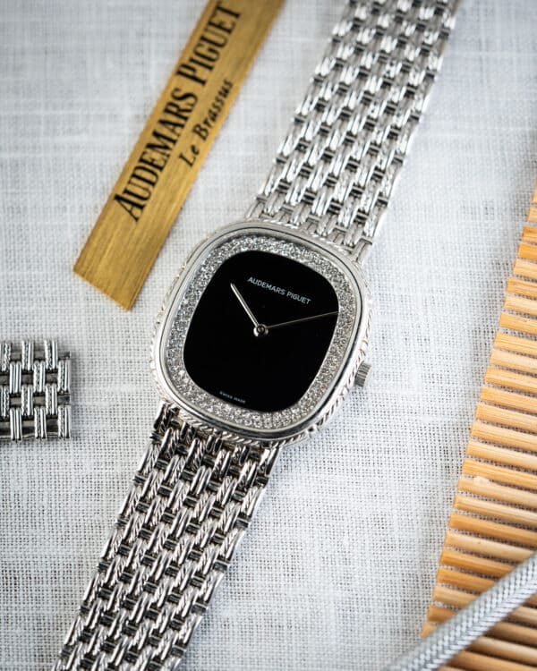 AP 18ct White Gold Onyx and Diamond Dial Hero