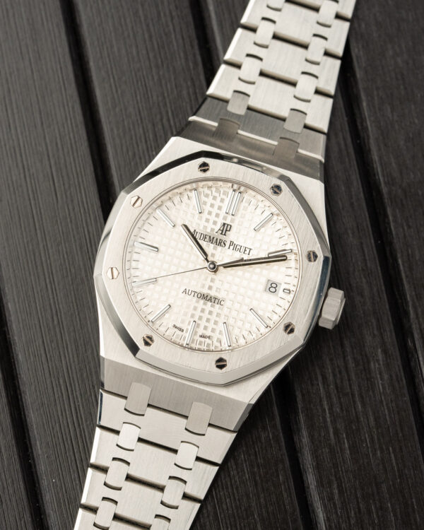 Audemars Piguet 37mm White Dial Full Set 15450ST.OO.1256ST.01.A Hero