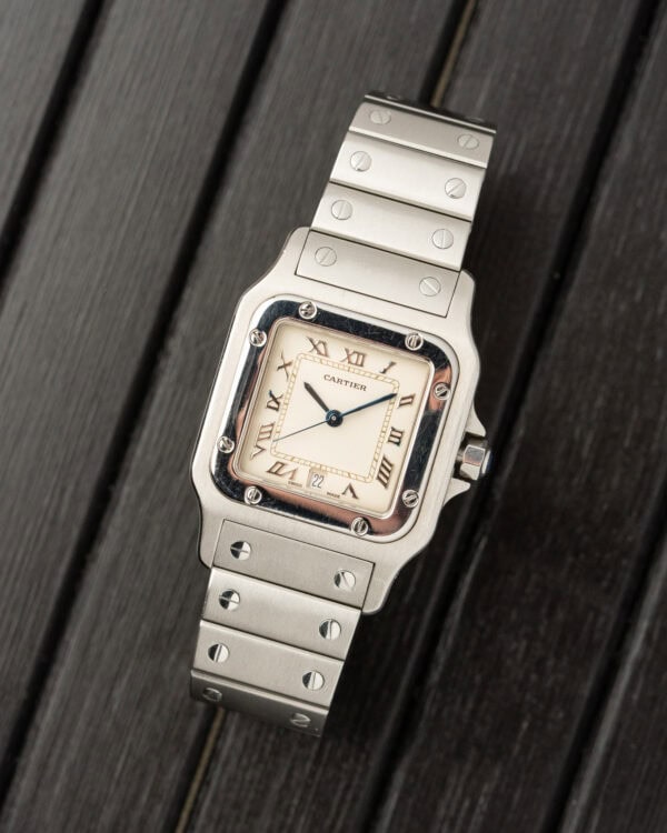 Cartier Galbee LM 987901 Stainless Steel Raised Roman Dial Hero