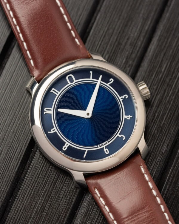 Ming 17.01 Blue Dial Full Set Hero flatlay